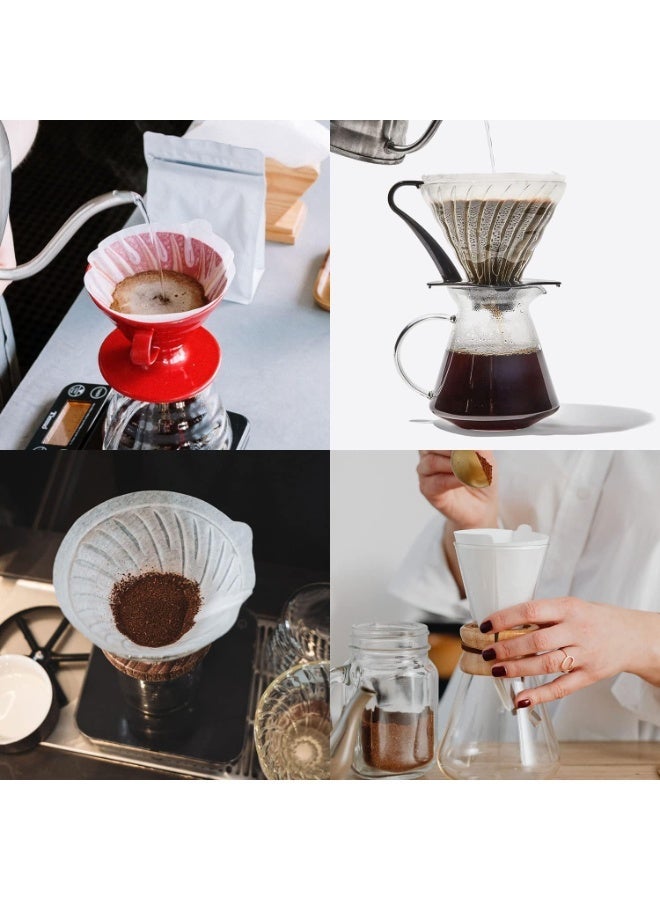 السيميا 100 ورقة فلتر قهوة V60، فلترة دقيقة، مناسبة للقهوة المقطرة اليدوية وماكينة القهوة بالتنقيط، مع علبة تغليف بغطاء قابل للفتح - Image 4